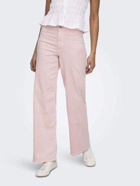 JDY IRIS STRETCH HW WIDE PANT PNT NOOS, BUKSE, Chalk Pink