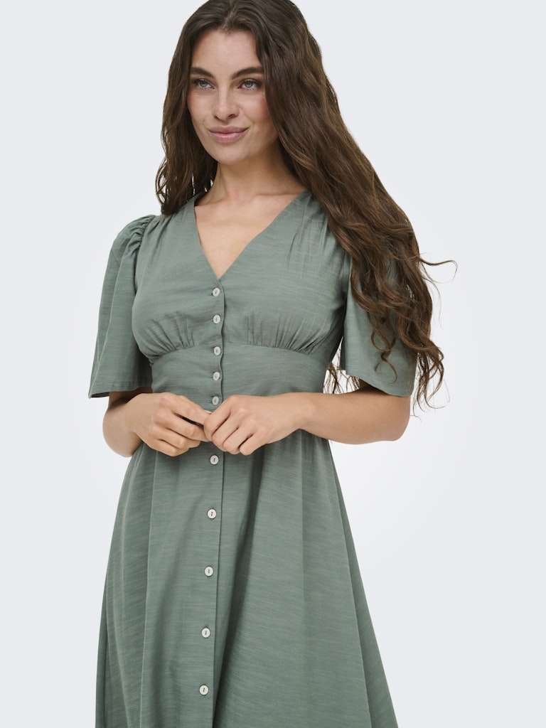 JDY NORA 2/4 MIDI DRESS WVN NOOS, Kjole, Laurel Wreath Str Xs-Xxl - Bilde 2