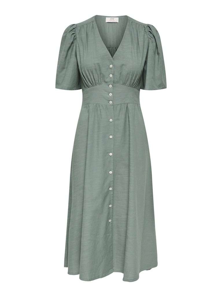 JDY NORA 2/4 MIDI DRESS WVN NOOS, Kjole, Laurel Wreath Str Xs-Xxl