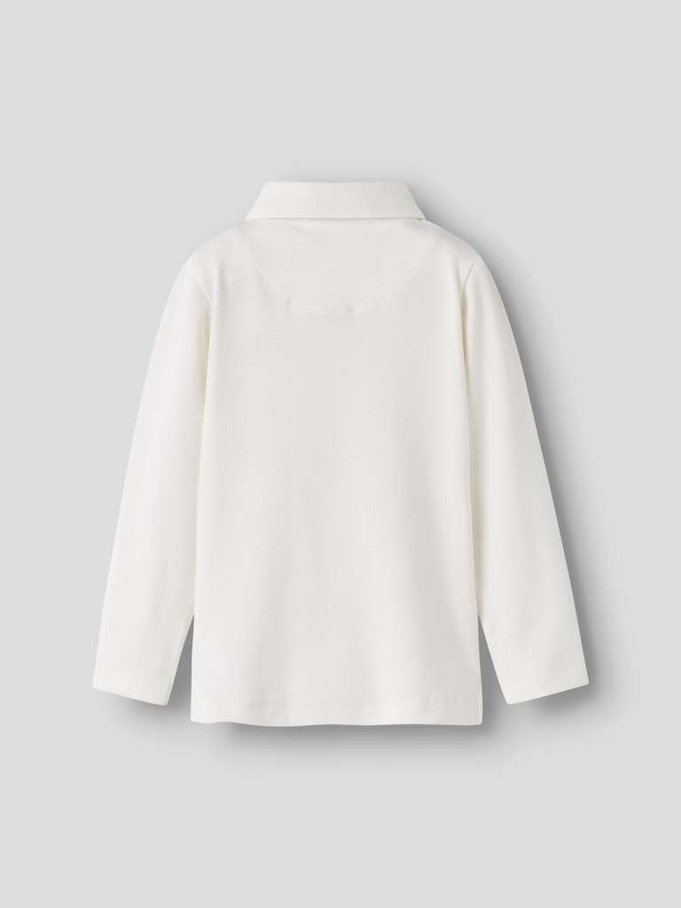 LIL ATELIER FUNDO LS SLIM TOP- Genser Med Krage/ Poloskjorte, Coconut Milk - Bilde 4