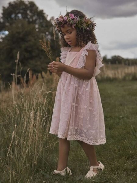 LIL ATELIER FEYA SL TULLE DRESS . Tyllkjole, Peach Whip