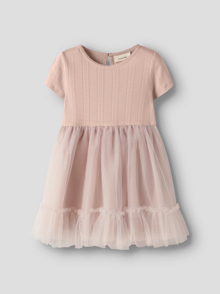 LIL ATELIER, FANELLA SS TULLE DRESS LIL, KJOLE MED TYLL, Peach Whip - Bilde 3