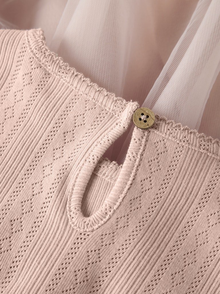 LIL ATELIER, FANELLA SS TULLE DRESS LIL, KJOLE MED TYLL, Peach Whip - Bilde 5