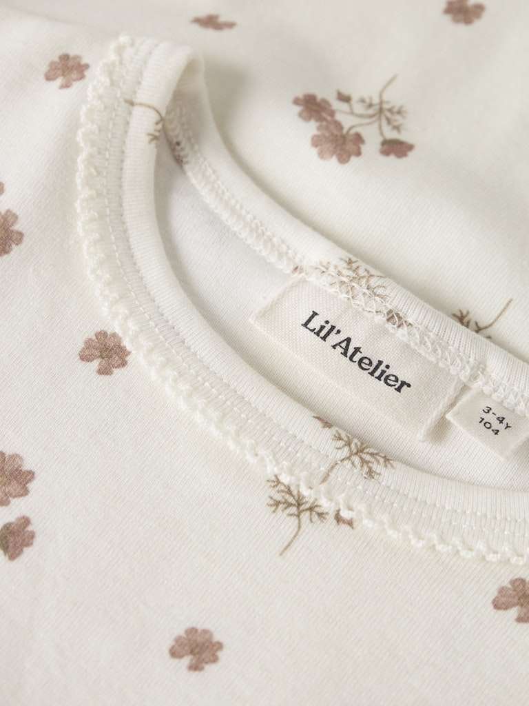 LIL ATELIER, LAYO SIG LS SLIM TOP LIL, GENSER, Coconut Milk FLOWER PINK - Bilde 2
