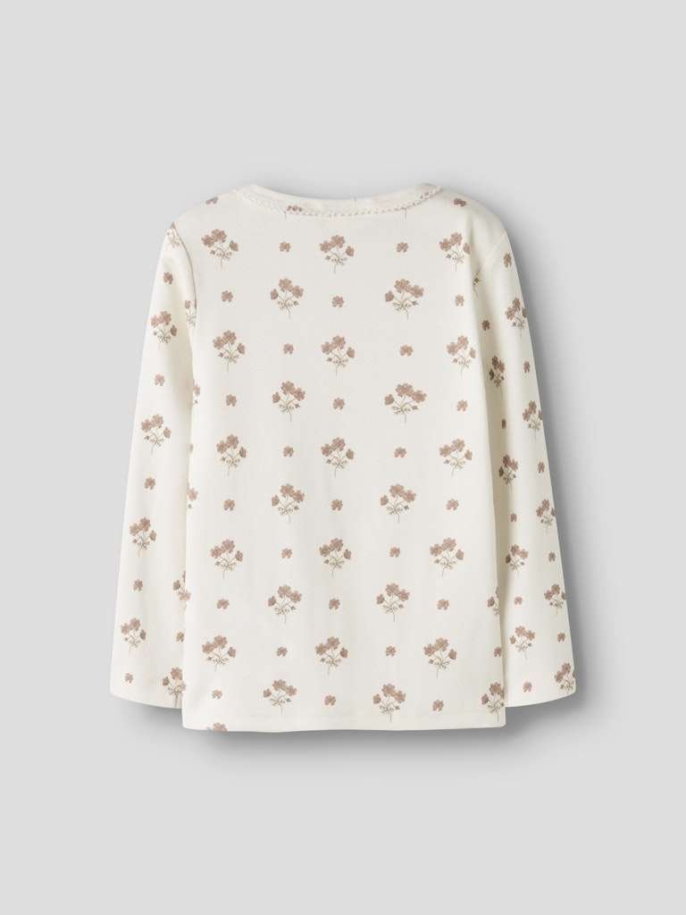 LIL ATELIER, LAYO SIG LS SLIM TOP LIL, GENSER, Coconut Milk FLOWER PINK - Bilde 3