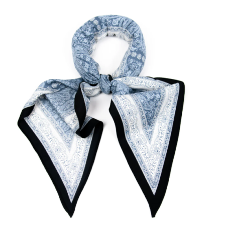 Rosenvinge Lite tynt trekantet skjerf marine print - blått