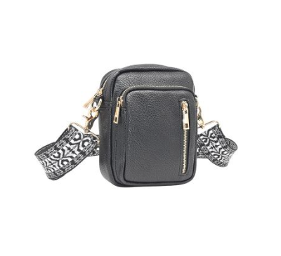 Rosenvinge LEVI CityBag med mønstret rem - sort