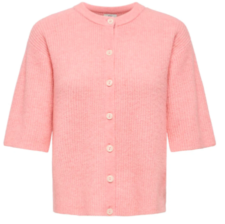 JDY CATTY 2/4 CARDIGAN KNT NOOS, Conch Shell MELANGE- Rosa/ Peach