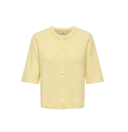 JDY CATTY 2/4 CARDIGAN KNT NOOS, Double Cream MELANGE- Lys Gul