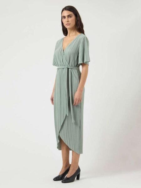 YAS OLINDA SS MIDI WRAP DRESS S. NOOS- Kjole, Chinois Green