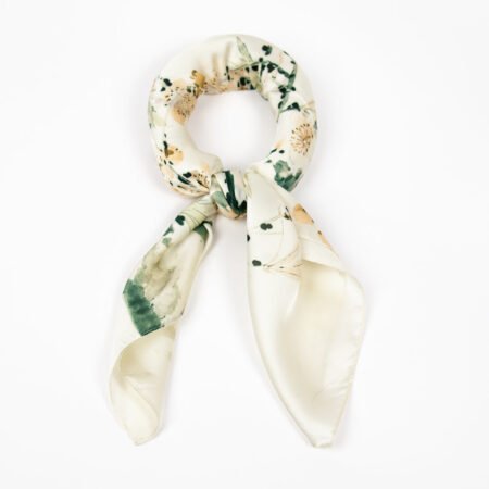 Rosenvinge Lite skjerf blomst og fugl print - lys grønn