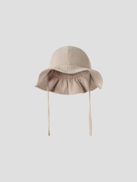 LIL  ATELIER  FOLLY HAT,  ØKOLOGISK BOMULL SOLHATT, Oxford Tan