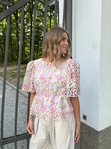 YAS LEANNA SS TOP NEW S. - SHOW, BLUSE, Pristine LEANNA AOP
