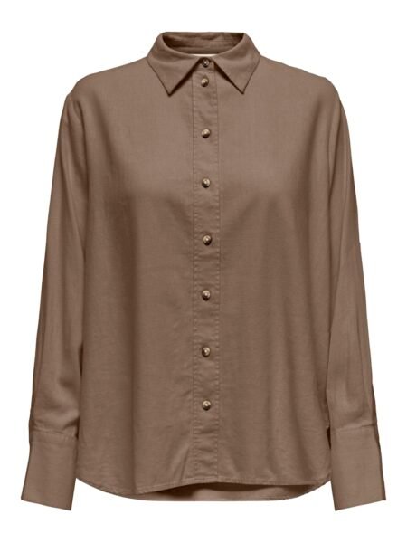 JDY SAY L/S LINEN LOOSE SHIRT WVN NOOS, SKJORTE I 80%VISKOSE 20%LIN, Caribou