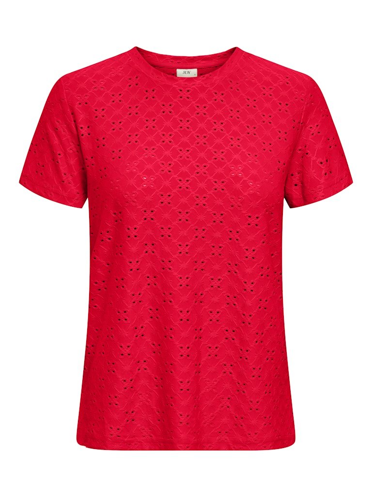 JDY CATHINKA S/S TAG TOP JRS NOOS, T Skjorte, Ski Patrol/Rød - Bilde 3