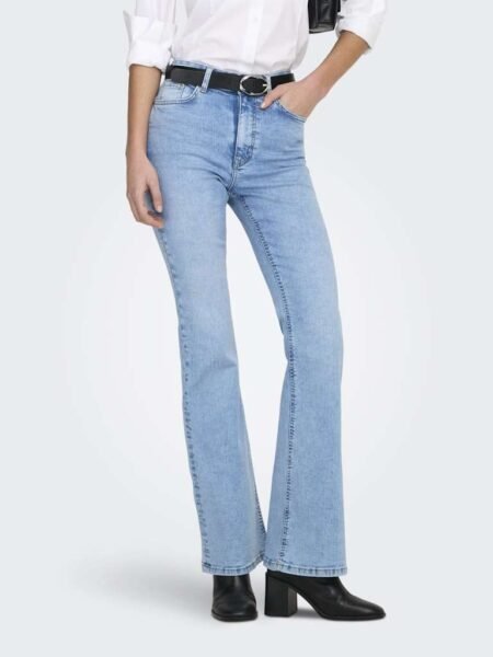 JDY KATHY HW FLARED JEANS LB DNM, BUKSE, Light Blue Denim