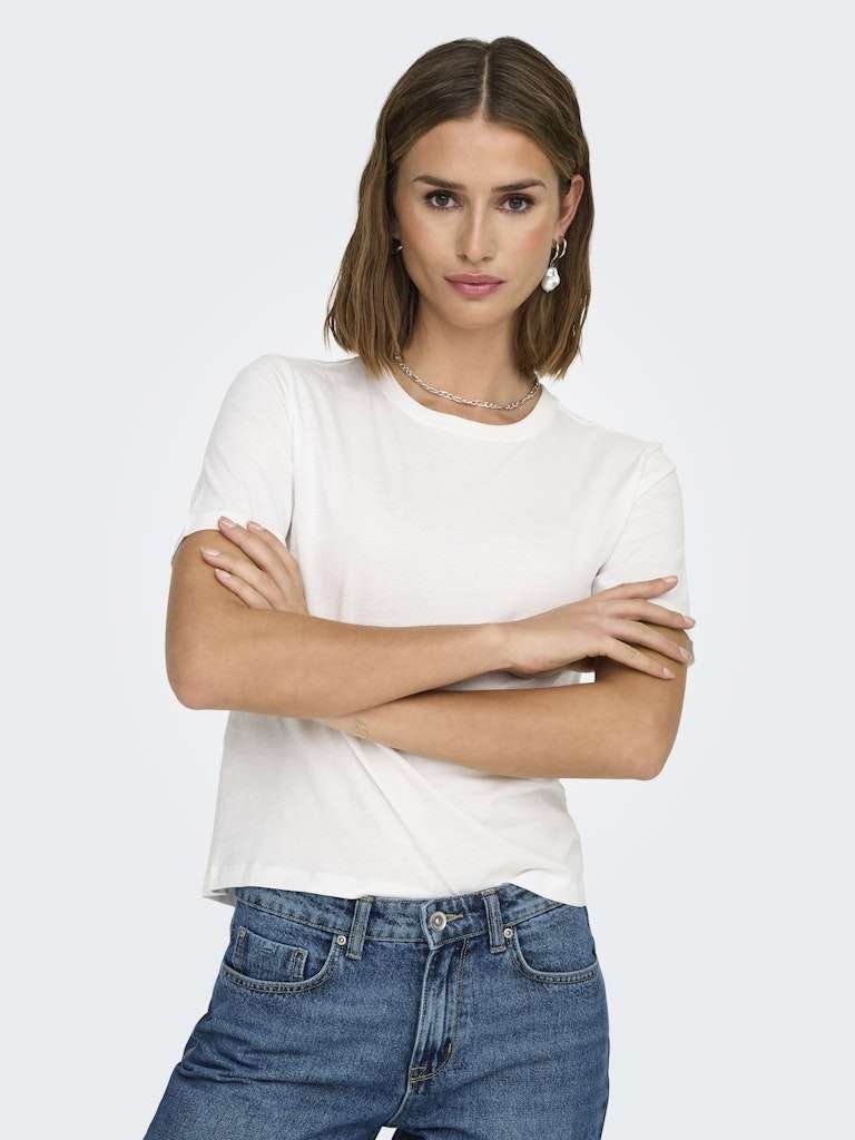JDY REX S/S TOP JRS NOOS- T Skjorte, Cloud Dancer- Offwhite/ Hvit - Bilde 8