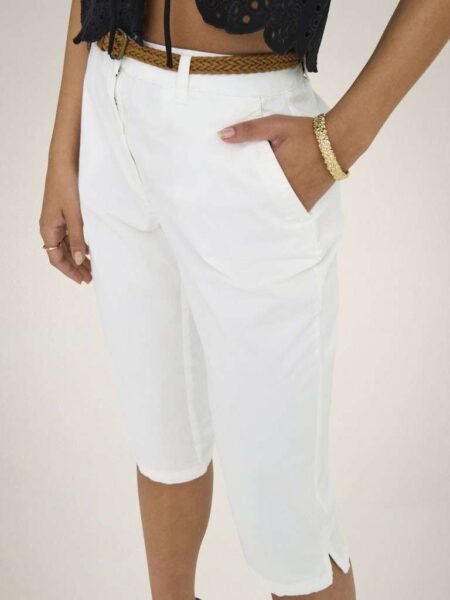 JDY CHICAGO MW BELTED CAPRI - Capribukse PNT DIA, Snow White