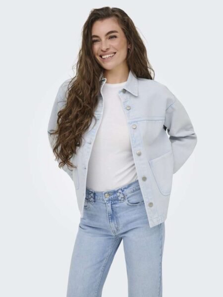 JDY NOMA L/S SHACKET WVN NOOS, SKJORTEJAKKE, Cashmere Blue