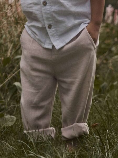 LIL ATELIER FREDDIE PANT- Bukse I Viskose og Lin, Feather Gray