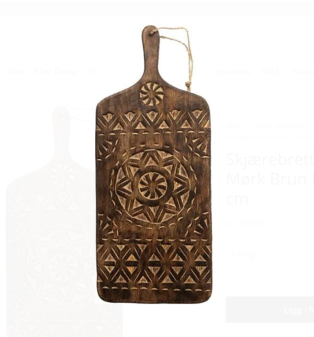 Skjærebrett I Mangotre, Mørk Brun L60XW24,7 cm