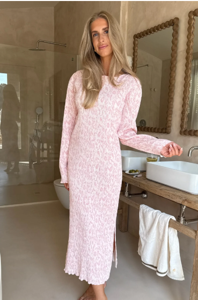 BY IC OdaIC Dress, Kjole - Light Pink  Floral/Rosa blomster