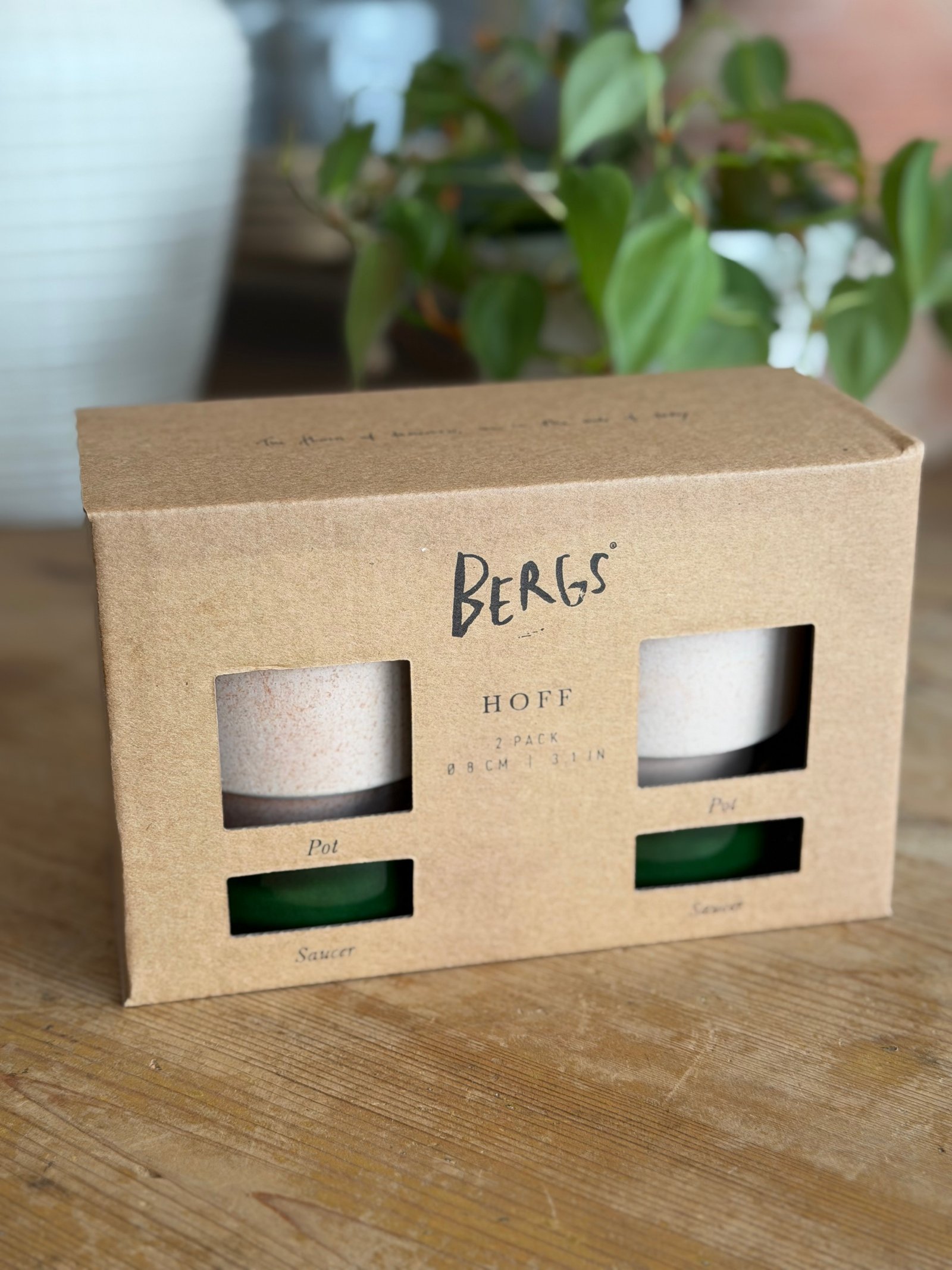 Bergs Potter Hoff RAW Rosa/GLAZED Emerald Green, Ø 8 cm, 2-pack - Bilde 4