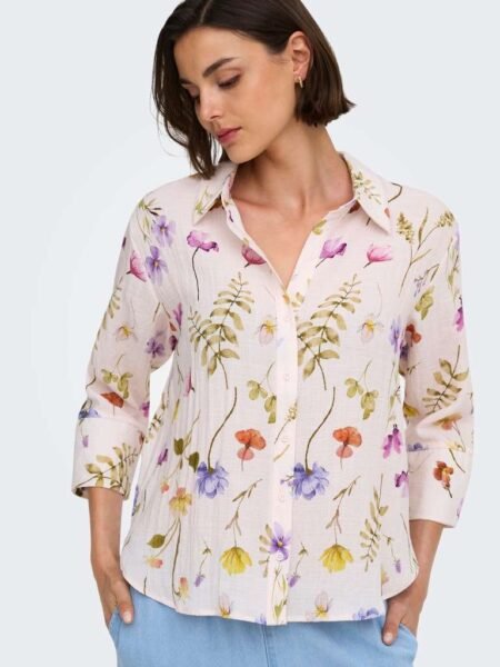 JDY VIOLA LIFE 3/4 SHIRT WVN NOOS, Skjorte, Pristine GARDEN FLOWER
