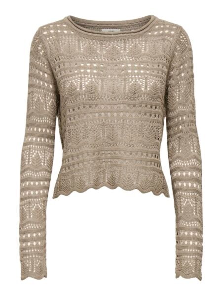 JDY SUN LAY L/S BOATNECK PULLOV. KNT NOOS- Strikket Genser,  Greige