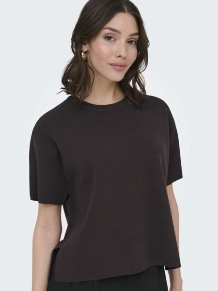 JDY ASTRA S/S O-NECK SLIT PULLOVER KNT- Topp/ T skjorte