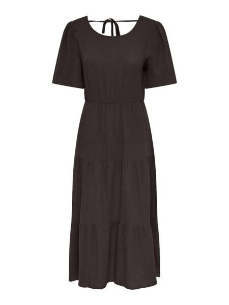 JDY THEIS LIFE 2/4 MIDI DRESS WVN DIAkl, Kjole I Bomullsmusselin, Chocolate Torte - Mørk Brun