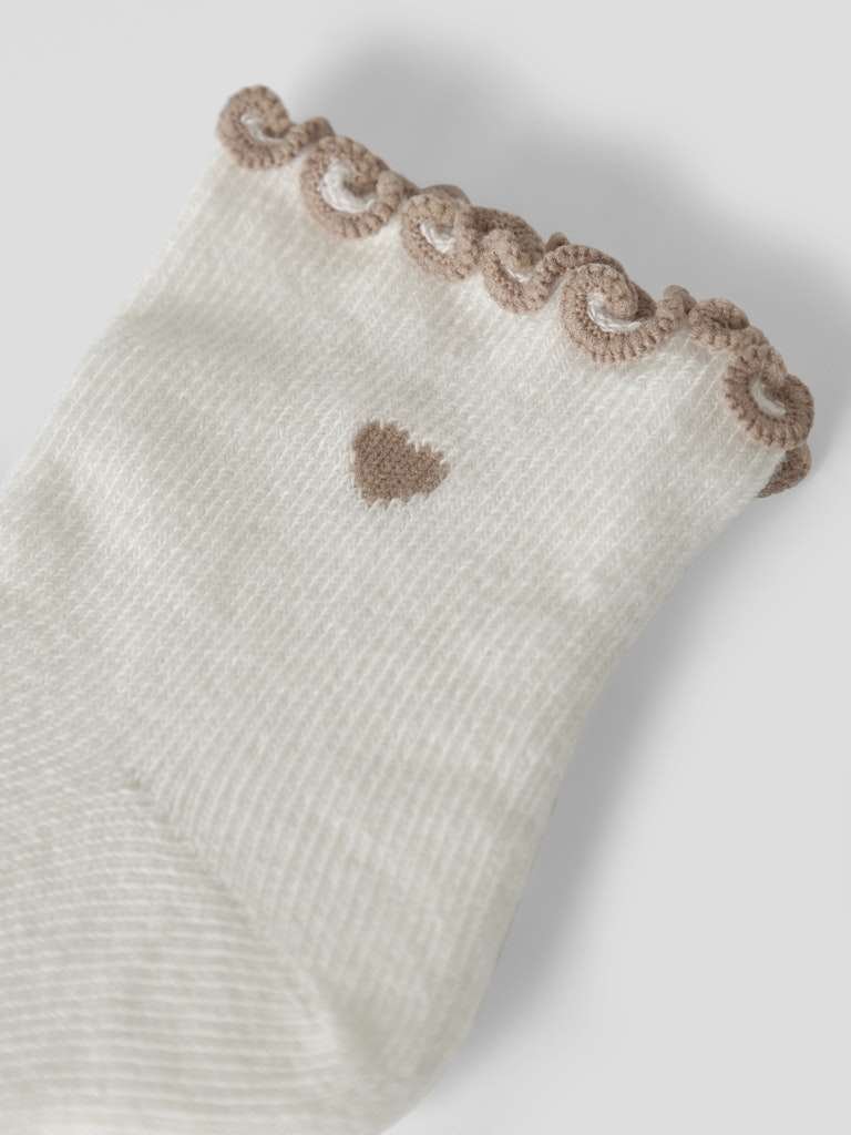 LIL ATELIER, FIDUCIA SOCK LIL, SOKKER, Coconut Milk OXFORD TAN, BABY - Bilde 2