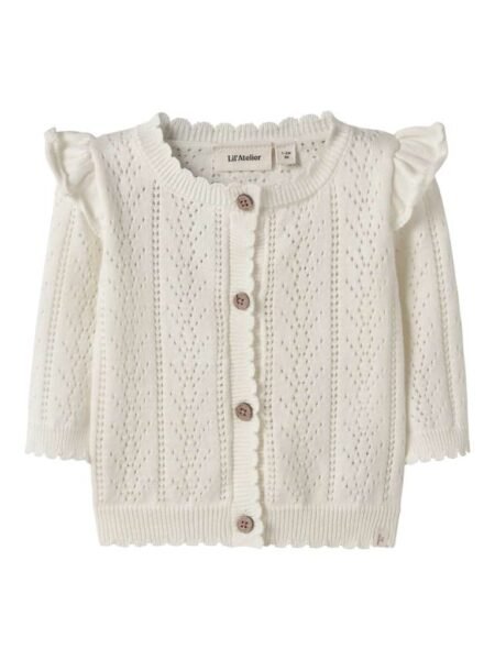 LIL ATELIER, JELA LS KNIT CARD LIL, Strikkejakke, Coconut Milk