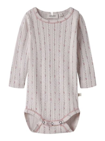 LIL ATELIER RACHELLO DUNA LS SLIM BODY LIL, Morganite, Dus Rosa Med Blomsterranker