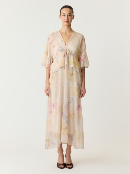 YAS BLOMINA 2/4 ANKLE DRESS - SHOW, KJOLE, Afterglow BLOMINA AOP