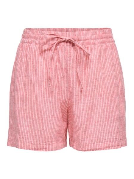 JDY MILA LINEN HW SHORTS WVN DIA, Calypso Coral