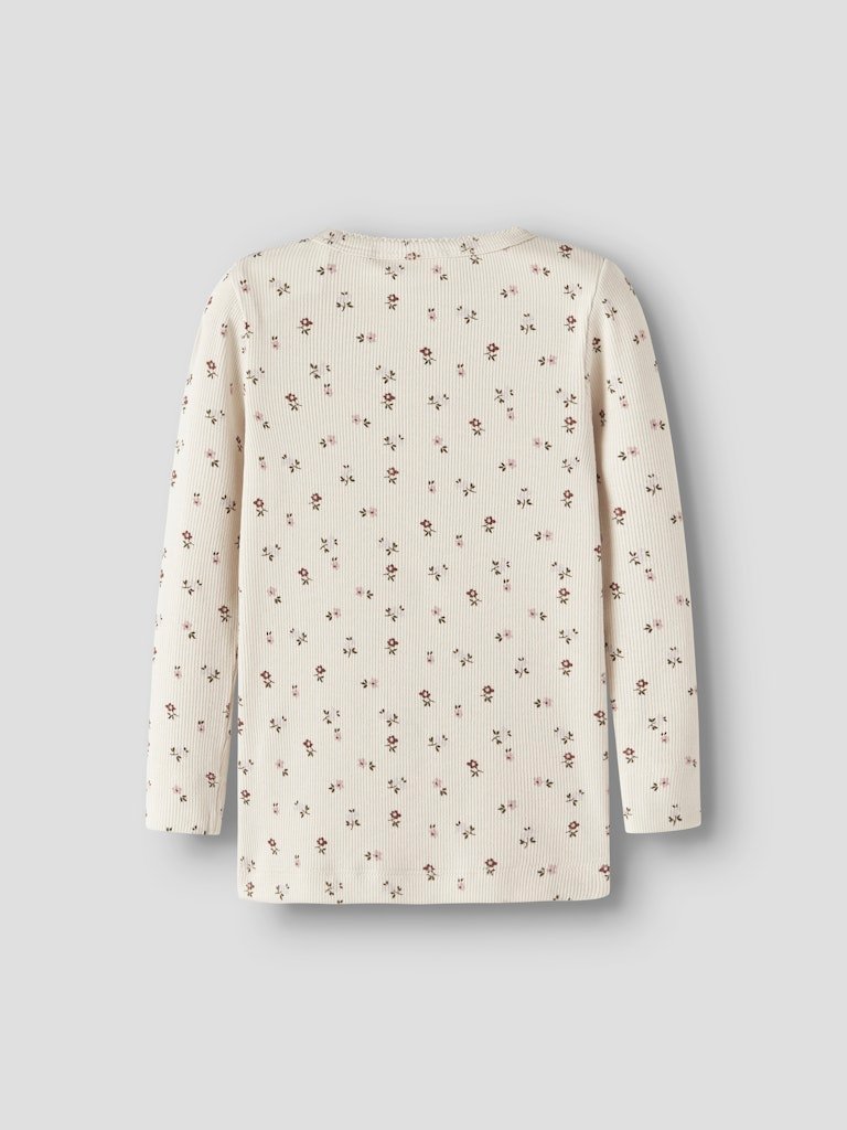 LIL ATELIER, GAGO LS SLIM TOP, Genser, Turtledove FLORAL - Bilde 3