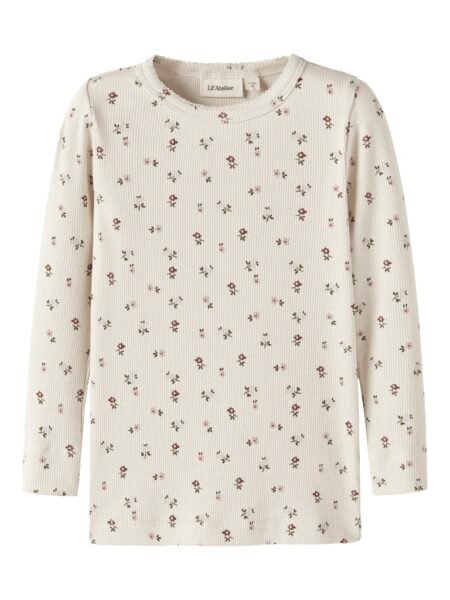 LIL  ATELIER, GAGO LS SLIM TOP, Genser, Turtledove FLORAL