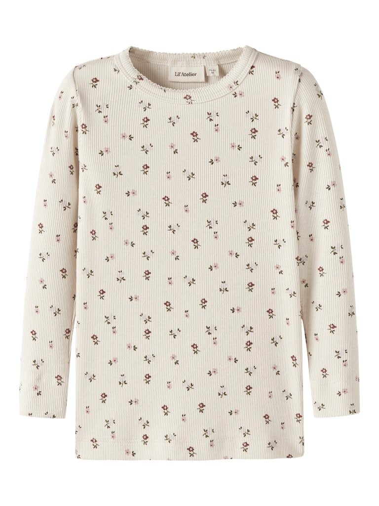 LIL ATELIER, GAGO LS SLIM TOP, Genser, Turtledove FLORAL
