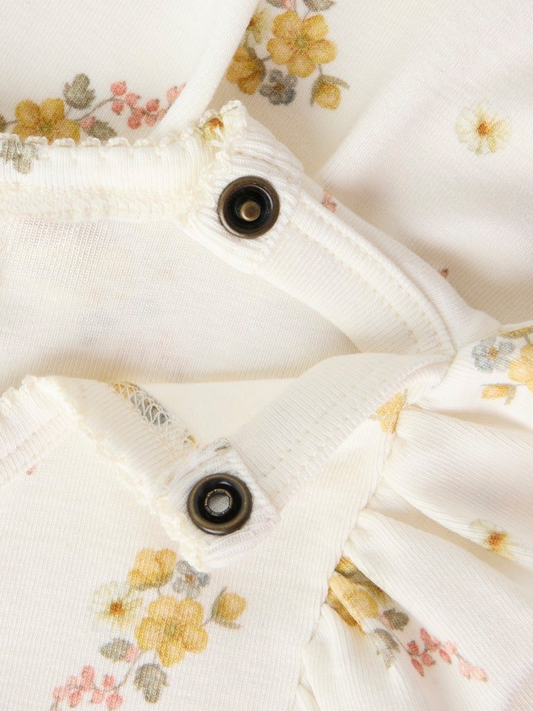 LIL ATELIER GAYO SIN SS BODY DRESS, Kjole, Coconut Milk FLOWER - Bilde 2
