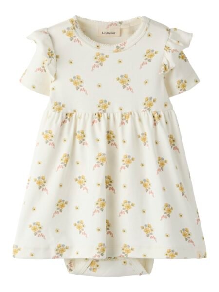 LIL  ATELIER GAYO SIN SS BODY DRESS, Kjole, Coconut Milk FLOWER