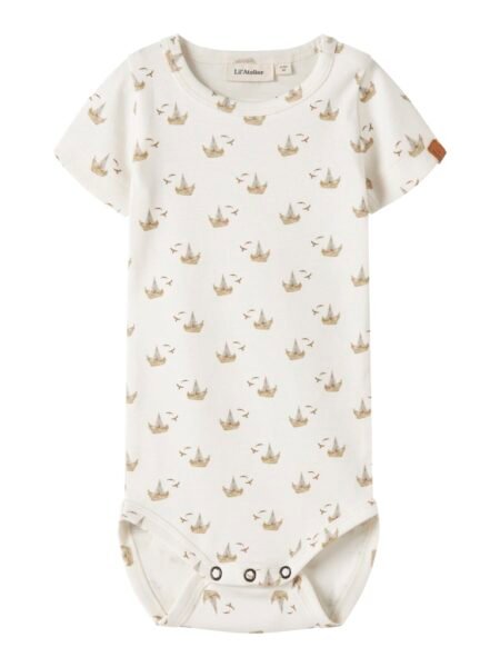 LIL ATELIER GAYO SOR SS SLIM BODY, Kortermet Body , Coconut Milk BOAT