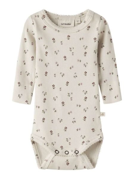 LIL  ATELIER GAGO LS SLIM BODY, Turtledove, FLORAL