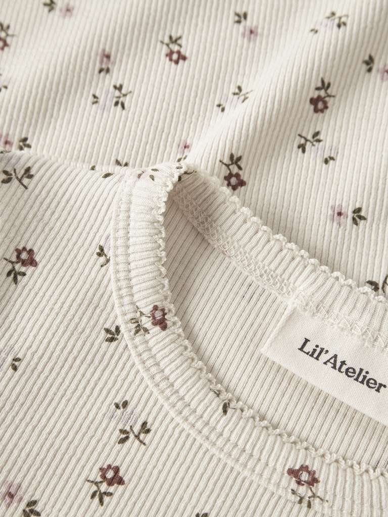 LIL ATELIER, GAGO LS SLIM TOP, Genser, Turtledove FLORAL - Bilde 4