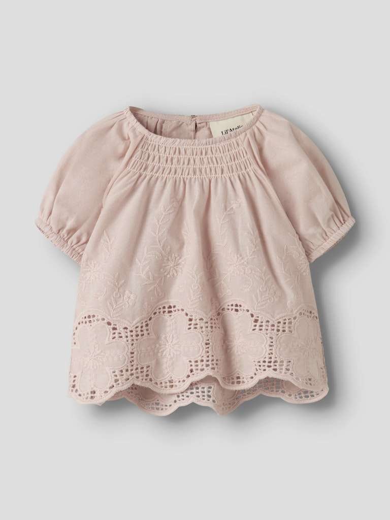 LIL ATELIER DAYNA SS LOOSE SHIRT, Kortermet Bluse, Peach Whip - Bilde 5