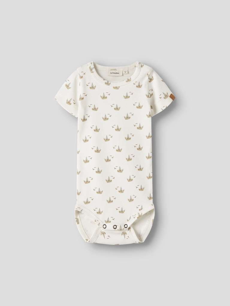 LIL ATELIER GAYO SOR SS SLIM BODY, Kortermet Body , Coconut Milk BOAT - Bilde 7
