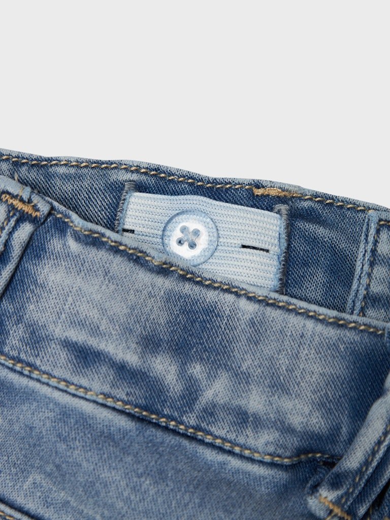 NAME IT, SALLI BOOTCUT JEANS, Dongeribukse, Light Blue Bleached Denim - Bilde 6