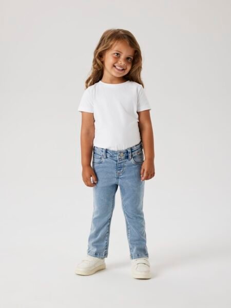 NAME IT, SALLI BOOTCUT JEANS, Dongeribukse, Light Blue Bleached Denim