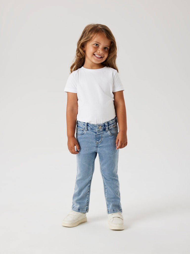NAME IT, SALLI BOOTCUT JEANS, Dongeribukse, Light Blue Bleached Denim