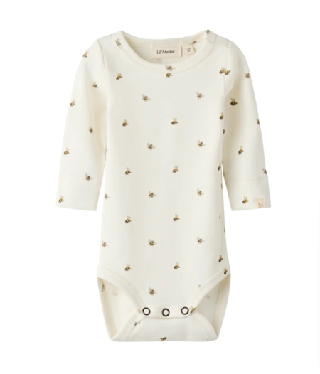 LIL ATELIER GAYO GUS LS SLIM BODY, Coconut Milk/Bee